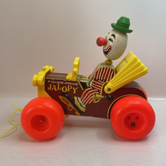 Vintage Fisher Price Jalopy Pull Toy Clown Car 1960’s - Picture 3 of 12